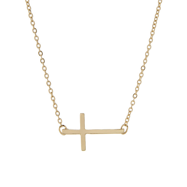 East West Cross Necklace.

- Pendant .75" 
- Approximately 16" Long
- 2" Adjustable Extender 