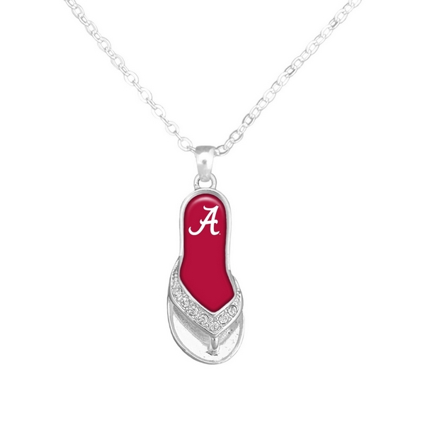 Wholesale officially licensed Silver chain necklace flip flop pendant Alabama lo