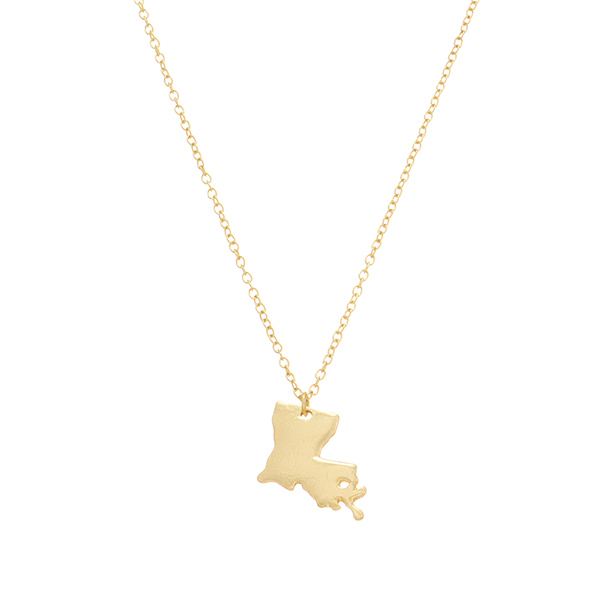 Wholesale gold necklace state Louisiana pendant