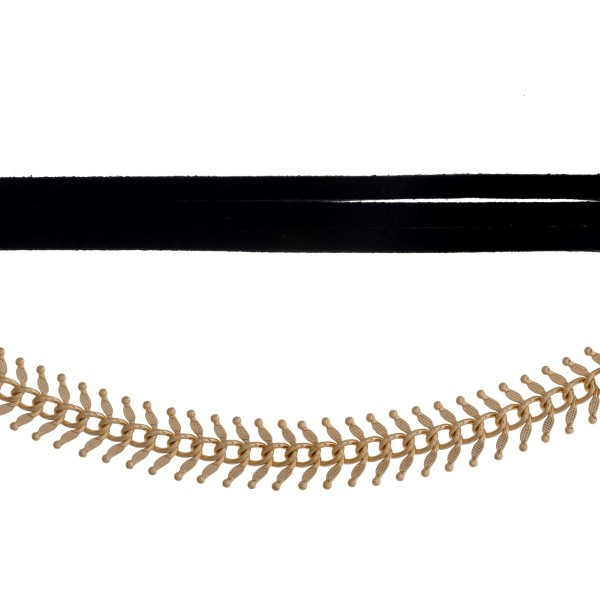 Wholesale black suede wrap necklace gold choker