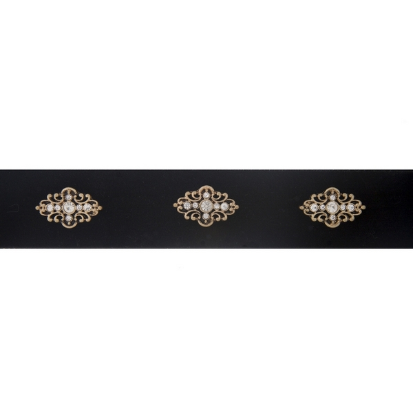 Wholesale black velvet choker gold accents
