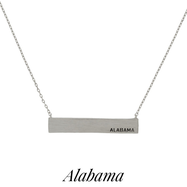 Wholesale dainty necklace bar pendant stamped state