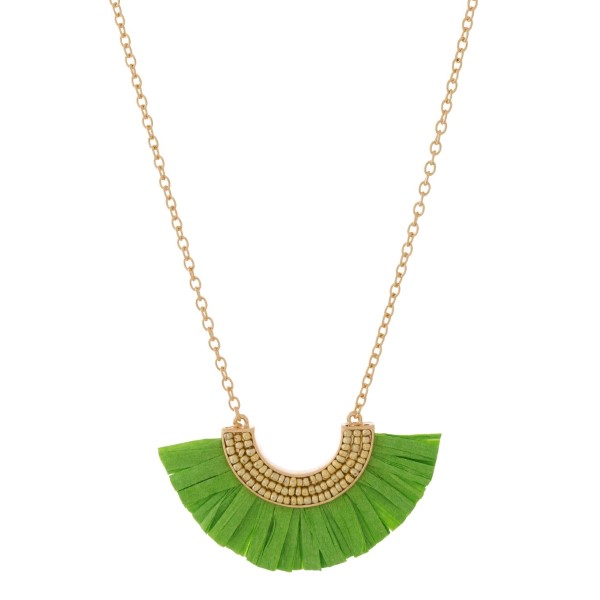 Wholesale gold necklace beaded raffia accent
