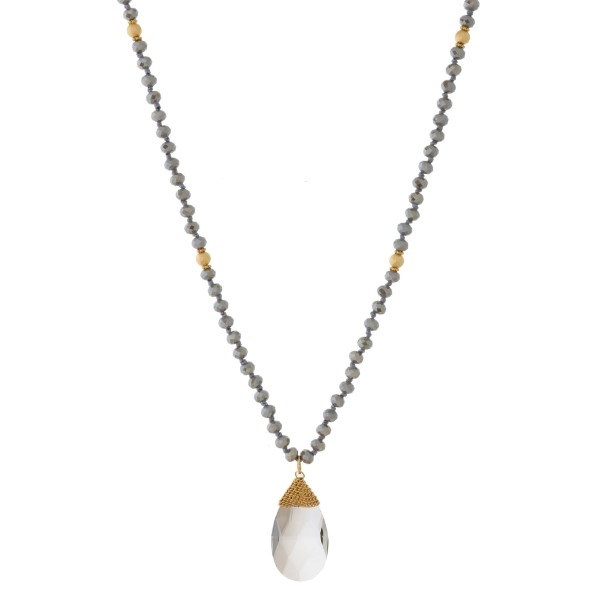 Wholesale long beaded necklace crystal pendant