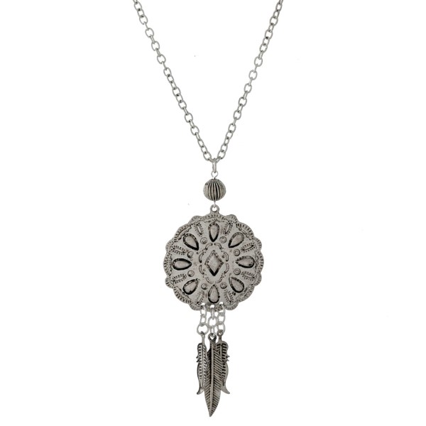 Wholesale long silver necklace western pendant