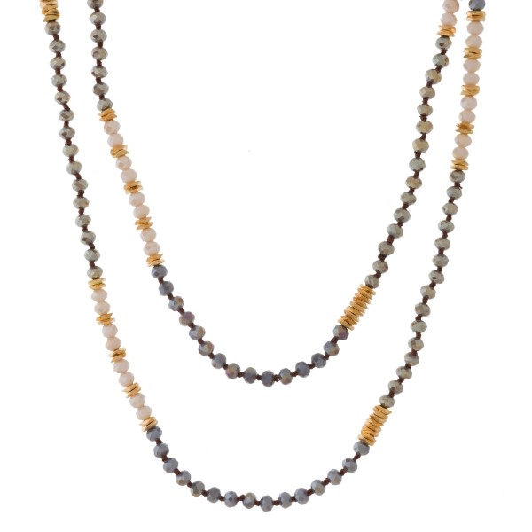 Wholesale long faceted beaded necklace