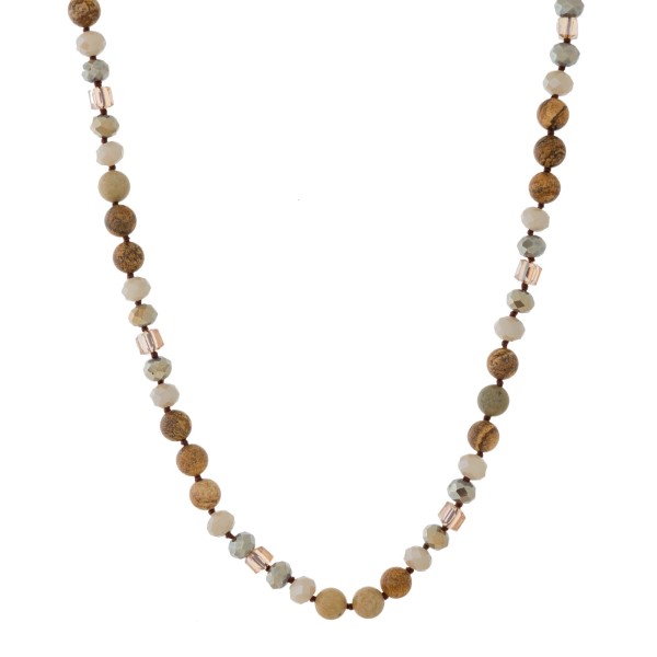 Wholesale long beaded necklace mix faceted natural stone