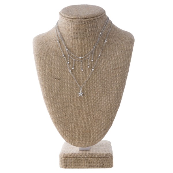 Wholesale dainty layered necklace star charm