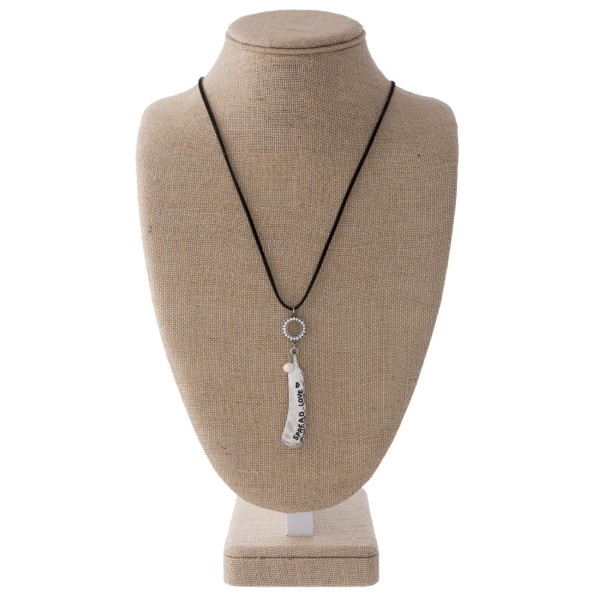 Wholesale long suede cord necklace stamped Love