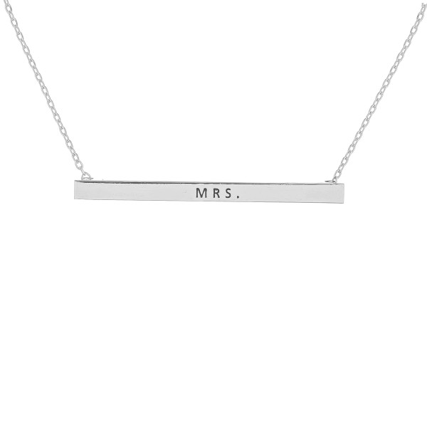 Wholesale long metal necklace Mrs message Approximate