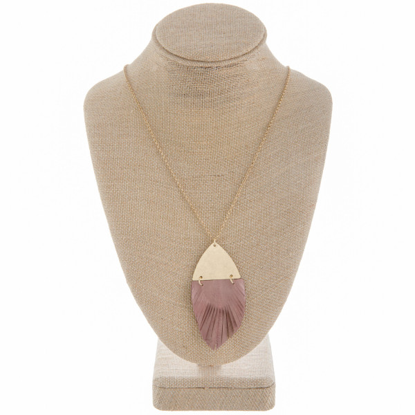 Wholesale long metal necklace feather pendant Approximate