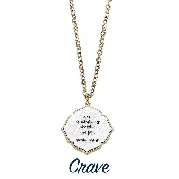 Wholesale long metal necklace message God within her she will not fall Psalm App