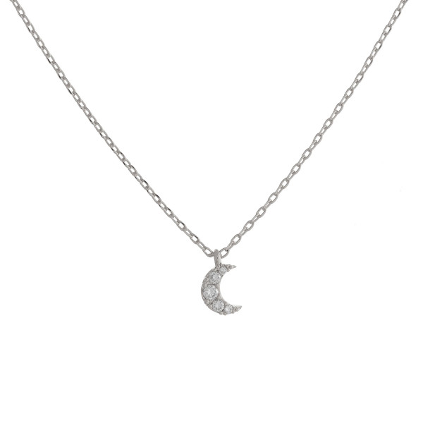 Wholesale long metal necklace rhinestone moon pendant Approximate