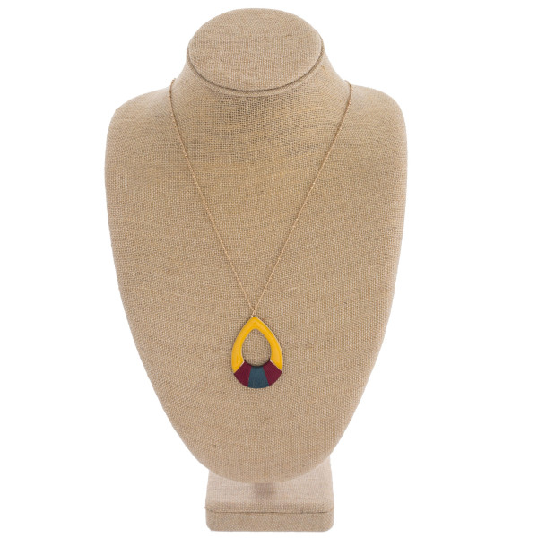 Wholesale long enamel teardrop pendant necklace thread wrapped details Pendant o