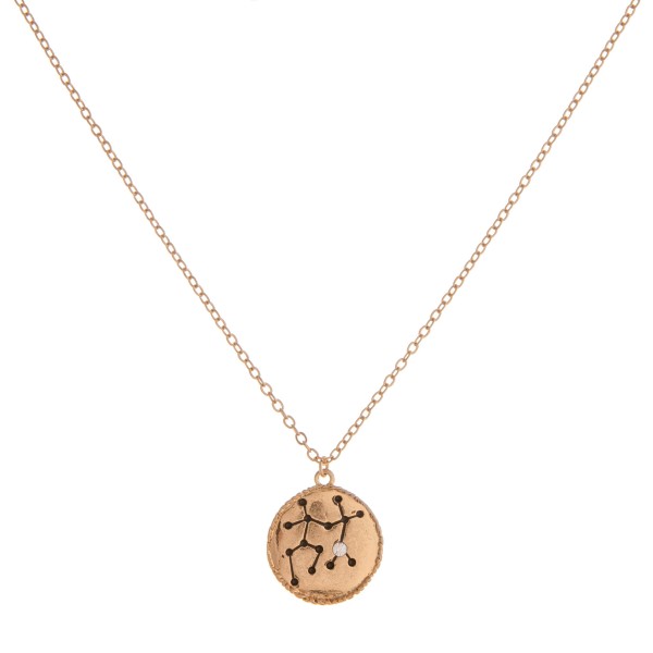 Wholesale gold metal Gemini Horoscope dot diagram pendant necklace we seek disco