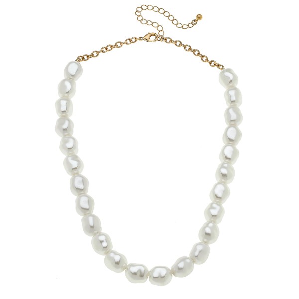 Wholesale ivory Baroque Pearl Beaded Necklace Pearl mm L overall extender