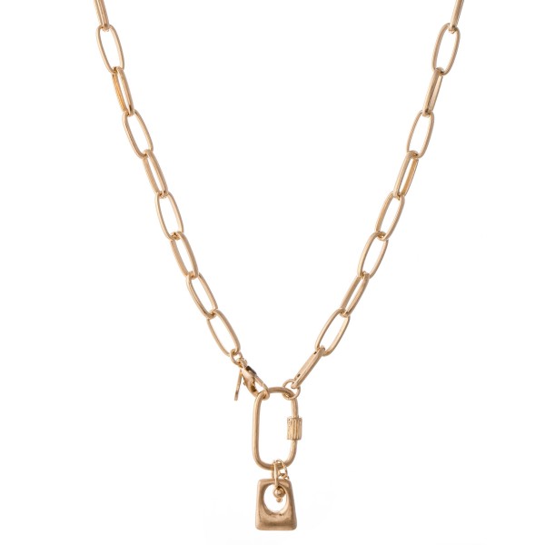 Wholesale chain Link Carabiner Lock Necklace Front Lobster Clasp Closure L
