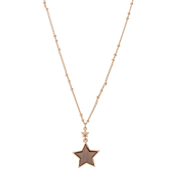 Wholesale wood Star Pendant Necklace Pendant L Adjustable Extender