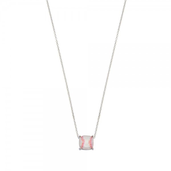 Wholesale crystal Baseball Pendant Necklace Silver Pendant mm Adjustable Extende