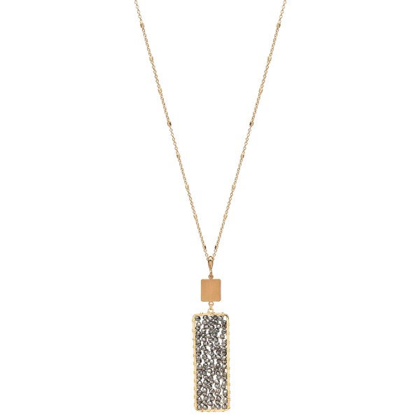 Wholesale long Necklace Wire Beaded Bar Pendant Gold Pendant Long Adjustable Ext