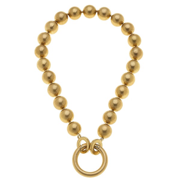 Wholesale beaded O Ring Statement Necklace Worn Gold mm Bead O Ring Hinge Clasp