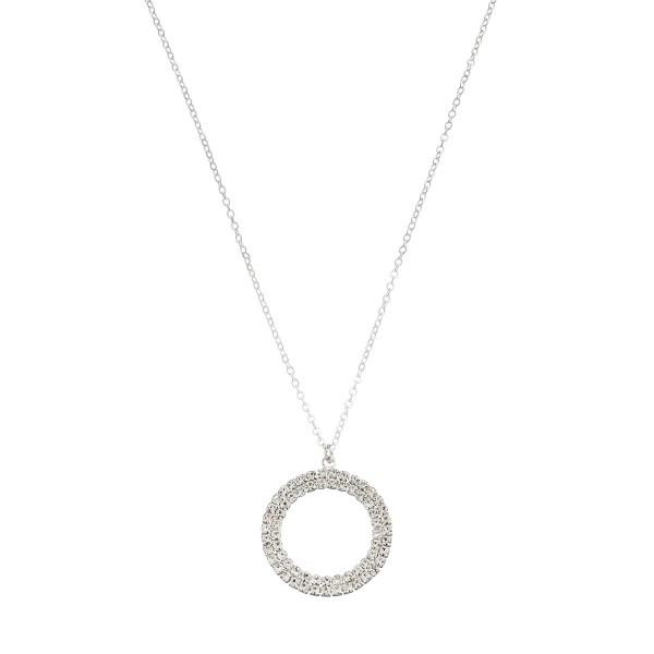 Wholesale rhinestone Circle Pendant Necklace Pendant Diameter Adjustable Extende