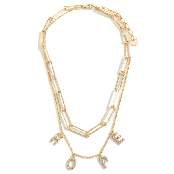 Wholesale layered Chain Necklace CZ Letter Pendants Spell Hope Adjustable Extend