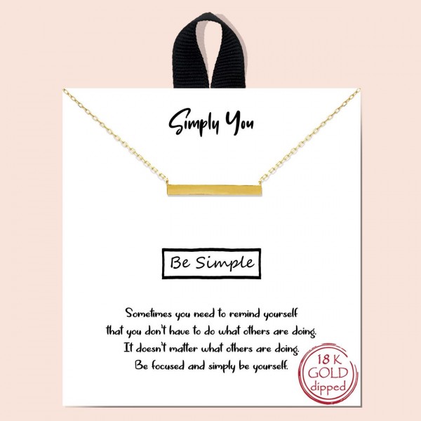 Wholesale short Metal Simply Necklace Bar Pendant Necklace Comes Card Says Somet