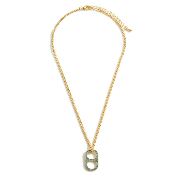 Wholesale gold Chain Necklace Soda Tab Pendant CZ Accents