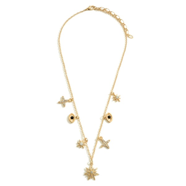 Wholesale celestial Charm Necklace Evil Eye Accents Extender