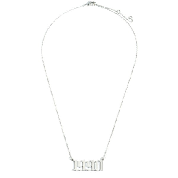 1990 Birth Year Necklace.

- White Gold Dipped
- Adjustable Lengths: 15.5", 16.5", and 17.5"