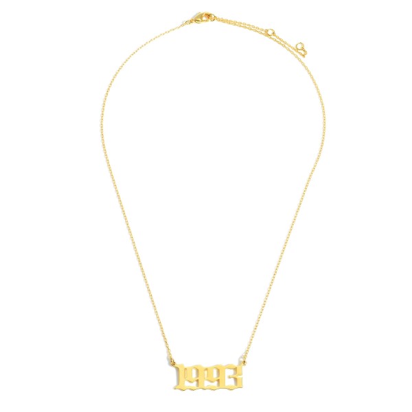 Wholesale birth Year Necklace Gold Dipped Adjustable Lengths