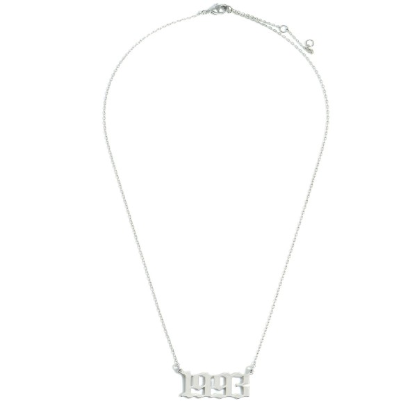 1993 Birth Year Necklace.

- White Gold Dipped
- Adjustable Lengths: 15.5", 16.5", and 17.5"