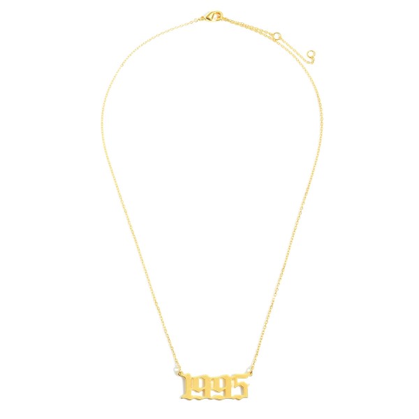 Wholesale birth Year Necklace Gold Dipped Adjustable Lengths