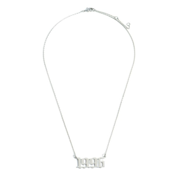 Wholesale birth Year Necklace White Gold Dipped Adjustable Lengths