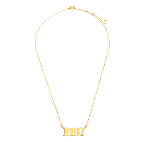 Wholesale birth Year Necklace Gold Dipped Adjustable Lengths