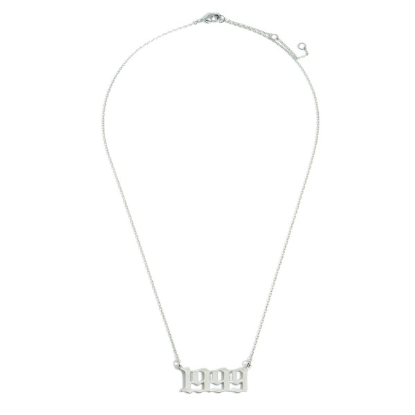 Wholesale birth Year Necklace White Gold Dipped Adjustable Lengths