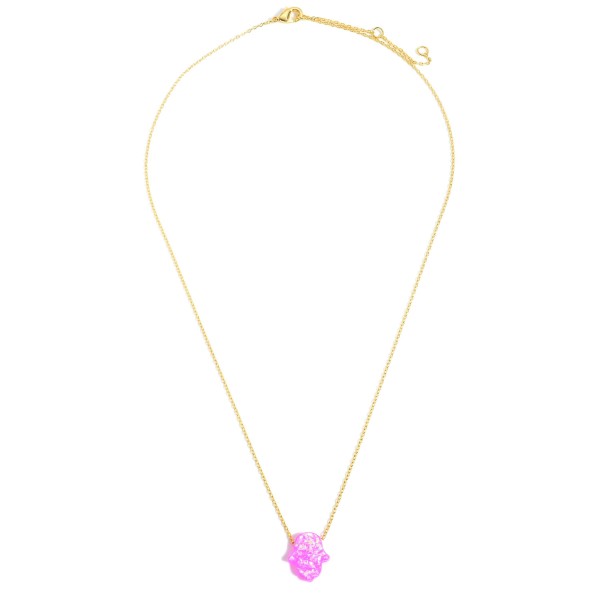 Gold Dipped Necklace featuring a Glitter Resin Palm Charm. 

- Gold Dipped
- Adjustable Lengths: 15.5", 16.5", and 17.5"