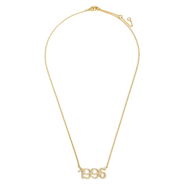 Wholesale gold Dipped Birth Year Necklace CZ Accents Gold Dipped Adjustable Leng