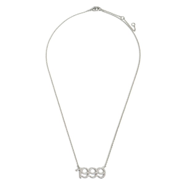 White Gold Dipped 1999 Birth Year Necklace Featuring CZ Accents.

- White Gold Dipped
- Adjustable Lengths: 15.5", 16.5", and 17.5"