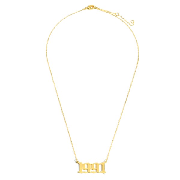 1991 Birth Year Necklace.

- Gold Dipped
- Adjustable Lengths: 15.5", 16.5", and 17.5"