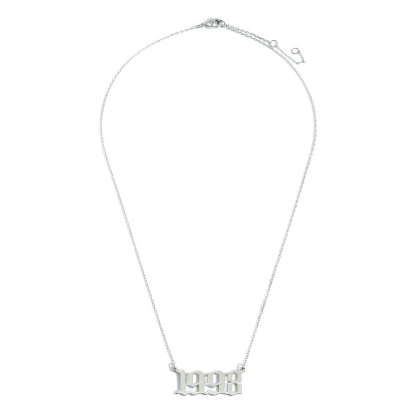 Wholesale birth Year Necklace White Gold Dipped Adjustable Lengths