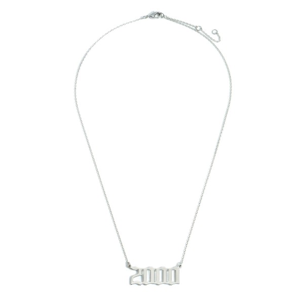 Wholesale birth Year Necklace White Gold Dipped Adjustable Lengths