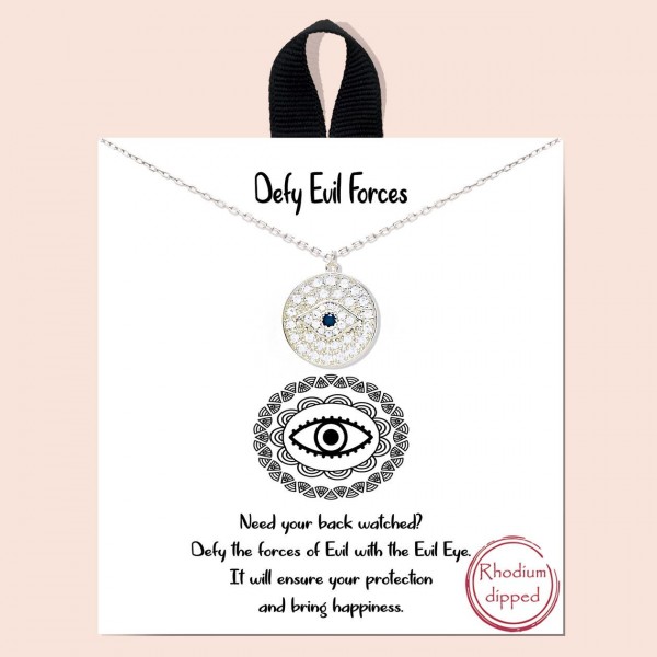 Wholesale short Metal Evil Eye Necklace Long Necklace Comes Card Says Need back