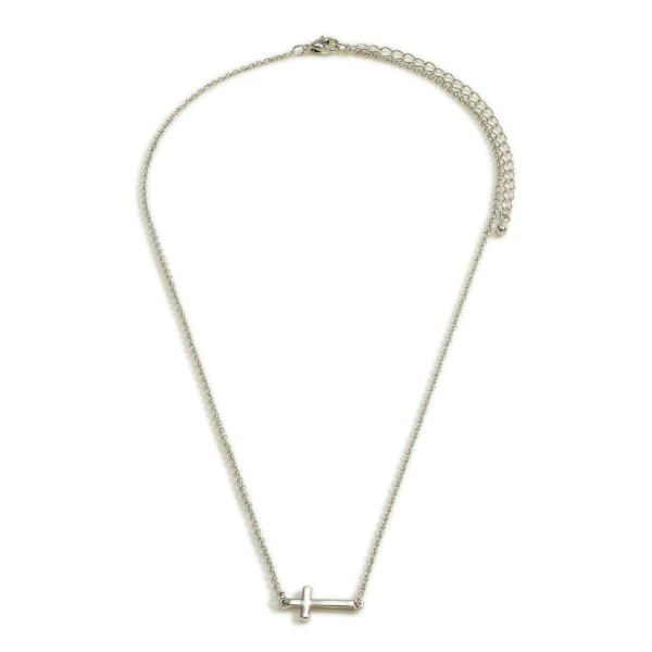 Chain Link Necklace Featuring Dainty Cross Charm

- Approximately 16" Long
- Extender Approximately 3" Long