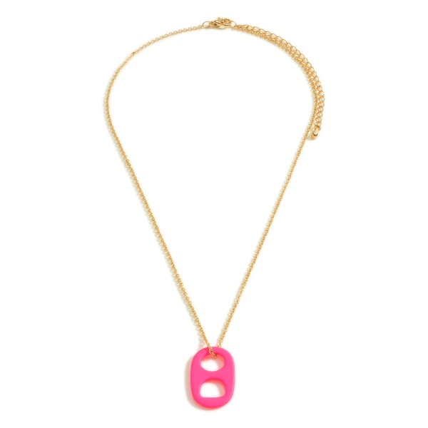 Wholesale chain Link Necklace Soda Tab Charm Long Extender Long