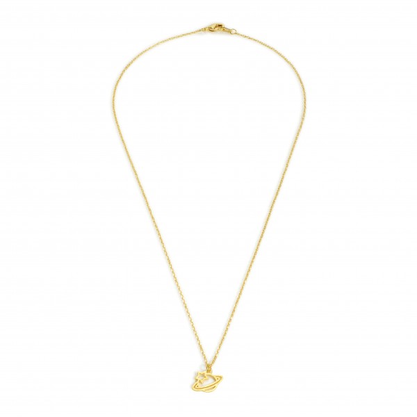 Petite Gold Dipped Necklace With Planet Charm 

- Approximately 16" Length