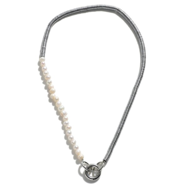 Wholesale metal Pearl Beaded Necklace O Ring Closure