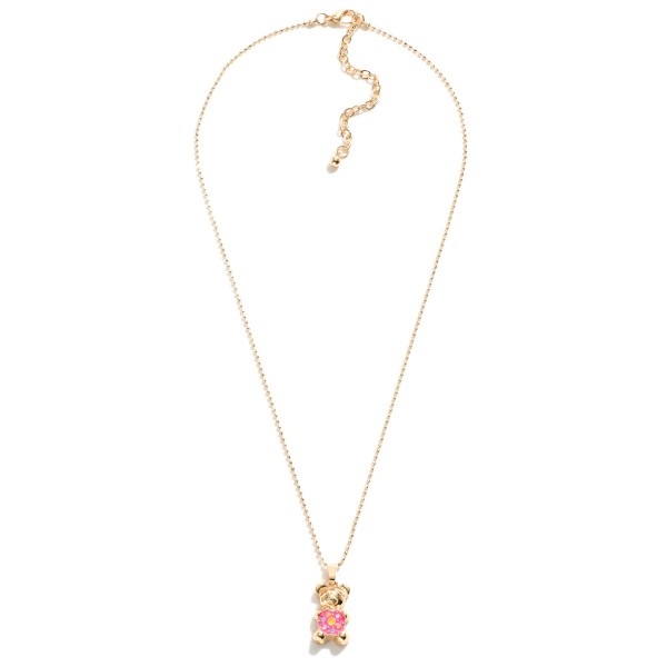 Wholesale ball Chain Necklace Candy Bear Doughnut Charm Long Extender Long