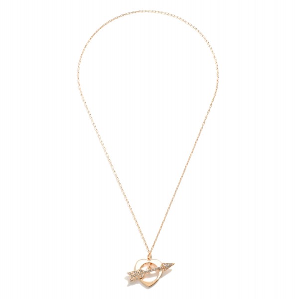 Wholesale chain Link Necklace Heart Arrow Charm Long